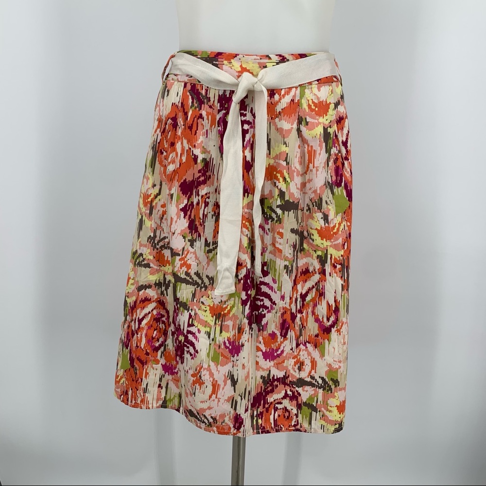 Liz Claiborne Skirt Multi Color Orange,Cream,Green